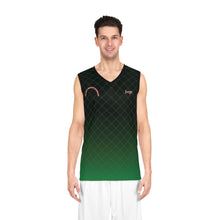 Load image into Gallery viewer, AOP Hawker King Air Aviation Basketball Jersey — Green Gradient Plane Design