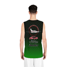 Load image into Gallery viewer, AOP Basketball Jersey — Green Gradient 'King Air Citation Hawker' Aviation Design