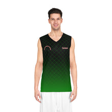 Load image into Gallery viewer, AOP Basketball Jersey — Green Gradient 'King Air Citation Hawker' Aviation Design