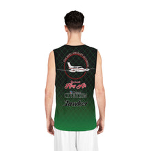 Load image into Gallery viewer, AOP Hawker King Air Aviation Basketball Jersey — Green Gradient Plane Design
