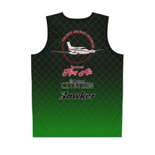 Load image into Gallery viewer, AOP Basketball Jersey — Green Gradient 'King Air Citation Hawker' Aviation Design

